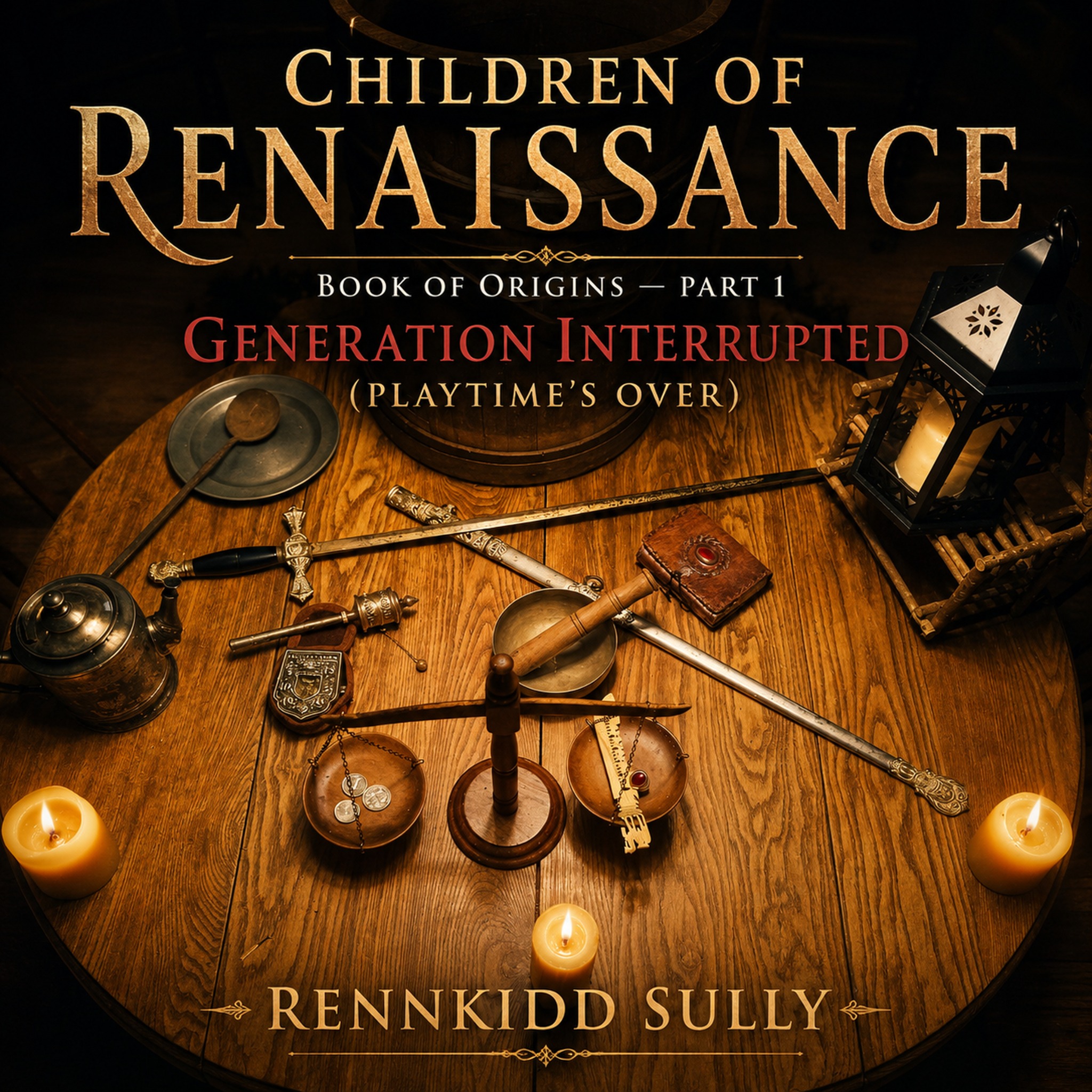 Cover art for Children of Renaissance, Book of Origins — Part 1, Generation Interrupted (Playtime’s Over), by RennKidd Sully